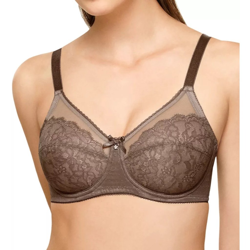 Wacoal 855186 Retro-Chic Full Figure 36c Lace Underwire Bra Cappuccino